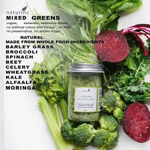 mixed green vegetable powder bubuk sayuran kale spinachgrass alfalfa broccoli beet celery wheatgrass Dy Free Gluten Free Drink  Air