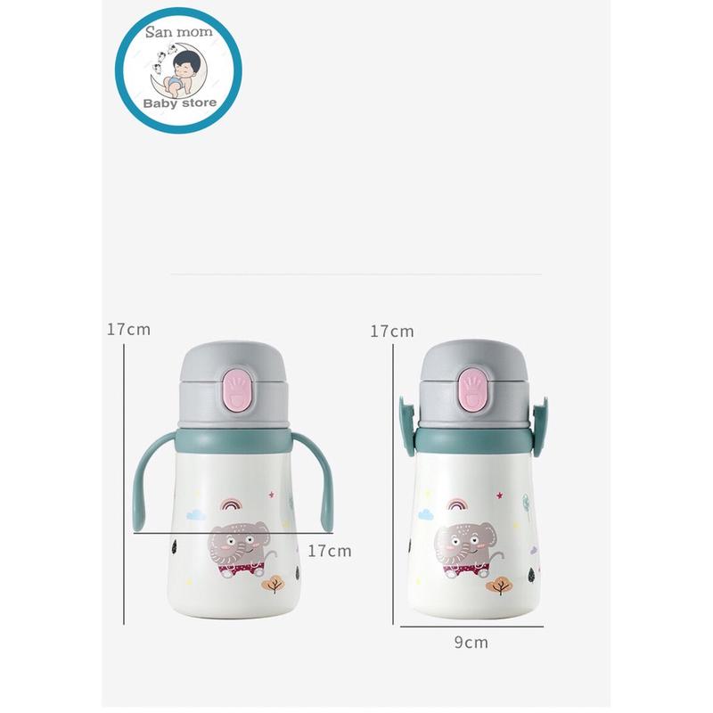 Bình Nước,Bình Tập Hút Giữ Nhiệt Cho Bé 300ml 4
