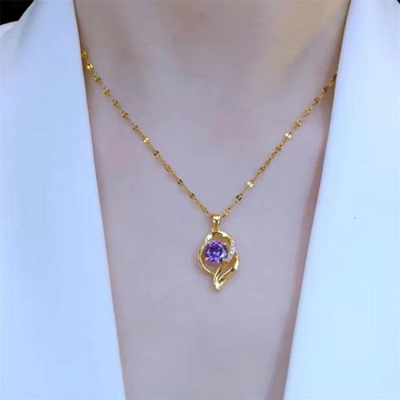  Vòng Cổ Nữ Thép Titan Mới Không Phai Màu Dây Chuyền Xương Đòn Thiết Kế Trái Tim Vàng Thanh Lịch Thích Hợp Làm Quà Tặng Cho Bạn Gái Mẹ Vợ 