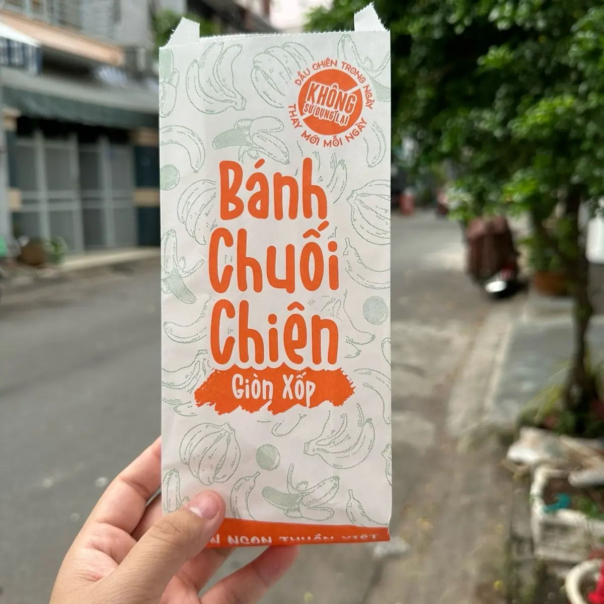 100 cái Túi đựng chuối chiên và khoai chiên màu cam