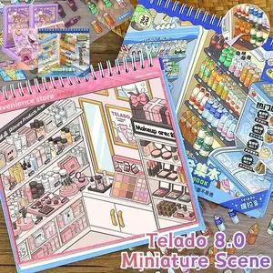 [COD] Telado 8.0 Miniature Scene Collection Book Sticker DIY 3D Satisfying Decoration Landscaping Toko Serbaguna Rumah Kartun Dekorasi Jurnal Scrapbook