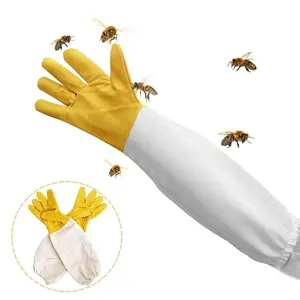 【XL/xxl】Promo Sarung Tangan Lebah Anti Tawon Madu Bahan Tebal Berkualitas Tinggi warna putih kuning Sarung Gloves Beekeepers Protective
