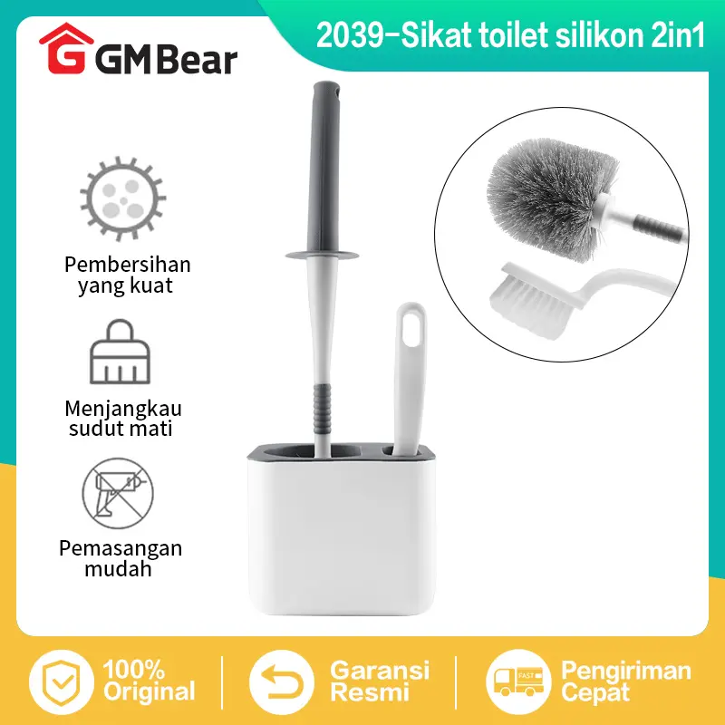 GM Bear Sikat WC (2 in 1) Kepala Bulat 2039 - Toilet Brush 2in1 Gagang 0