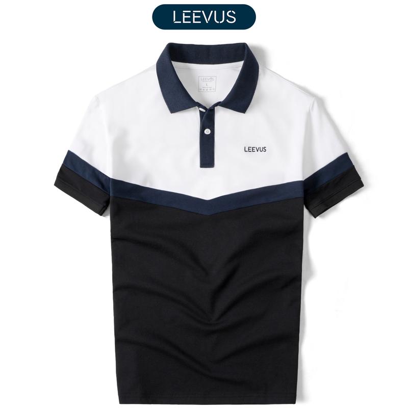 Áo Polo nam có cổ RAKEN LEEVUS màu trắng xanh đen, thêu logo, vải CVC cá sấu, form regular APL266 Menswear Top Cộc Tay Shirt Tay Ngắn Áo Thun Ngắn Tay