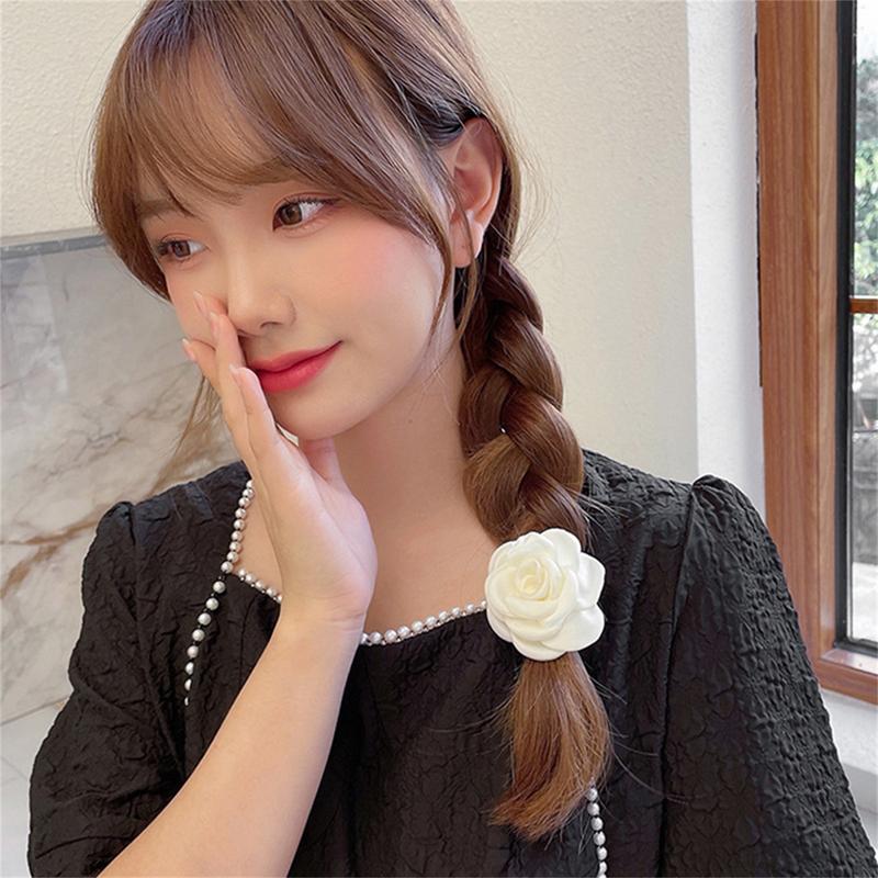 Product Introduction of White Flower Hair Clips Elegant Camellia Hair Pins Barrettes French Hair Accessories for Women 24