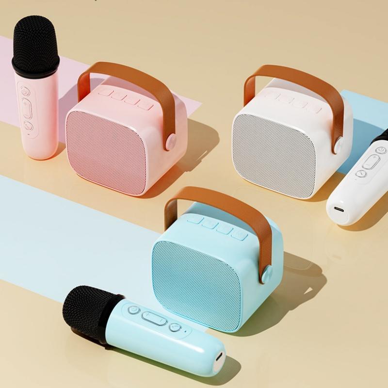 Loa bluetooth karaoke mini P2-K1 mẫu mới nhỏ gọn, tặng micro không dây biến đổi giọng nói - Hàng nhập khẩu cao cấp Củ Loa Nghe Nhạc Kem 4