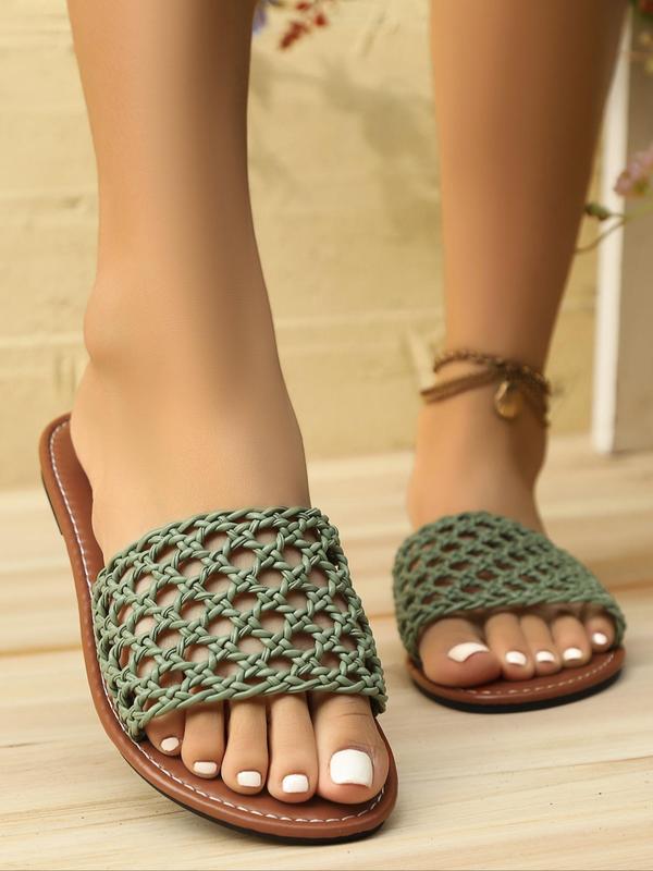 Women's Fashionable Plain Color Slides, Casual Comfortable Non-slip Slippers for Beach, Outdoor, Daily Wear, Female All-match Round Toe Slide Shoes for Daily Wear, Girl 2
