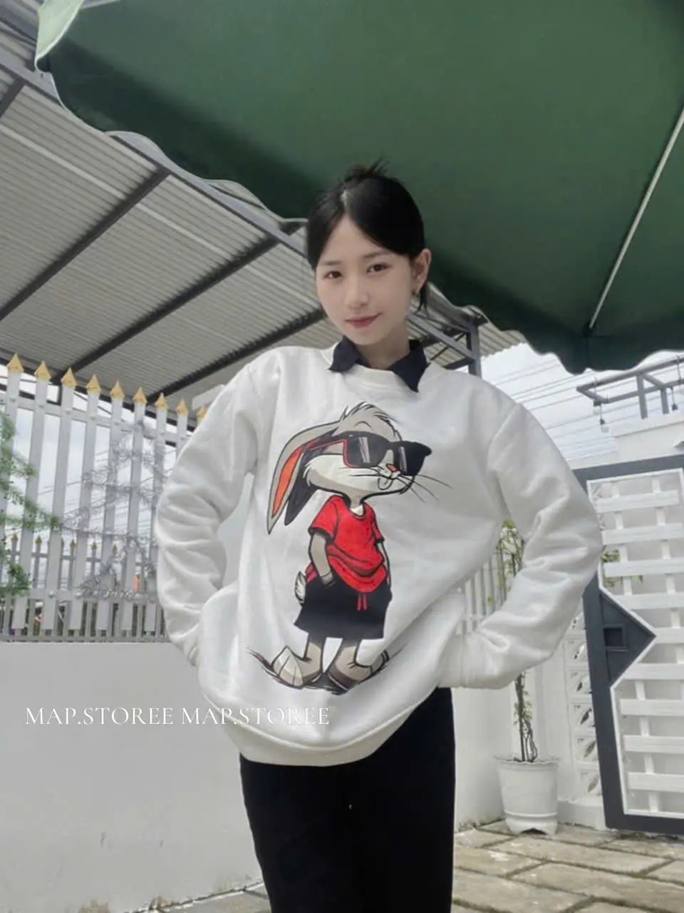Áo Sweater Nỉ Bông In Hoạ Tiết Sắc Nét Xinh Xắn Form 40-60KG Nữ Top