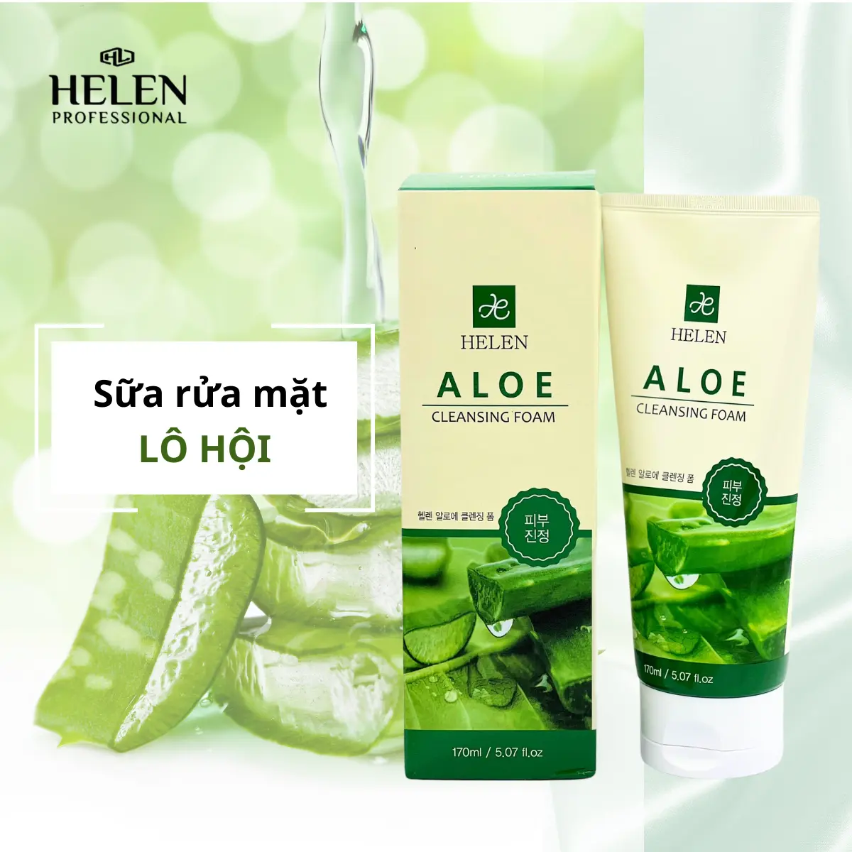 SỮA RỬA MẶT TẠO BỌT LÔ HỘI HELEN  170ML Cấp nước Da nhạy cảm Không chứa cồn