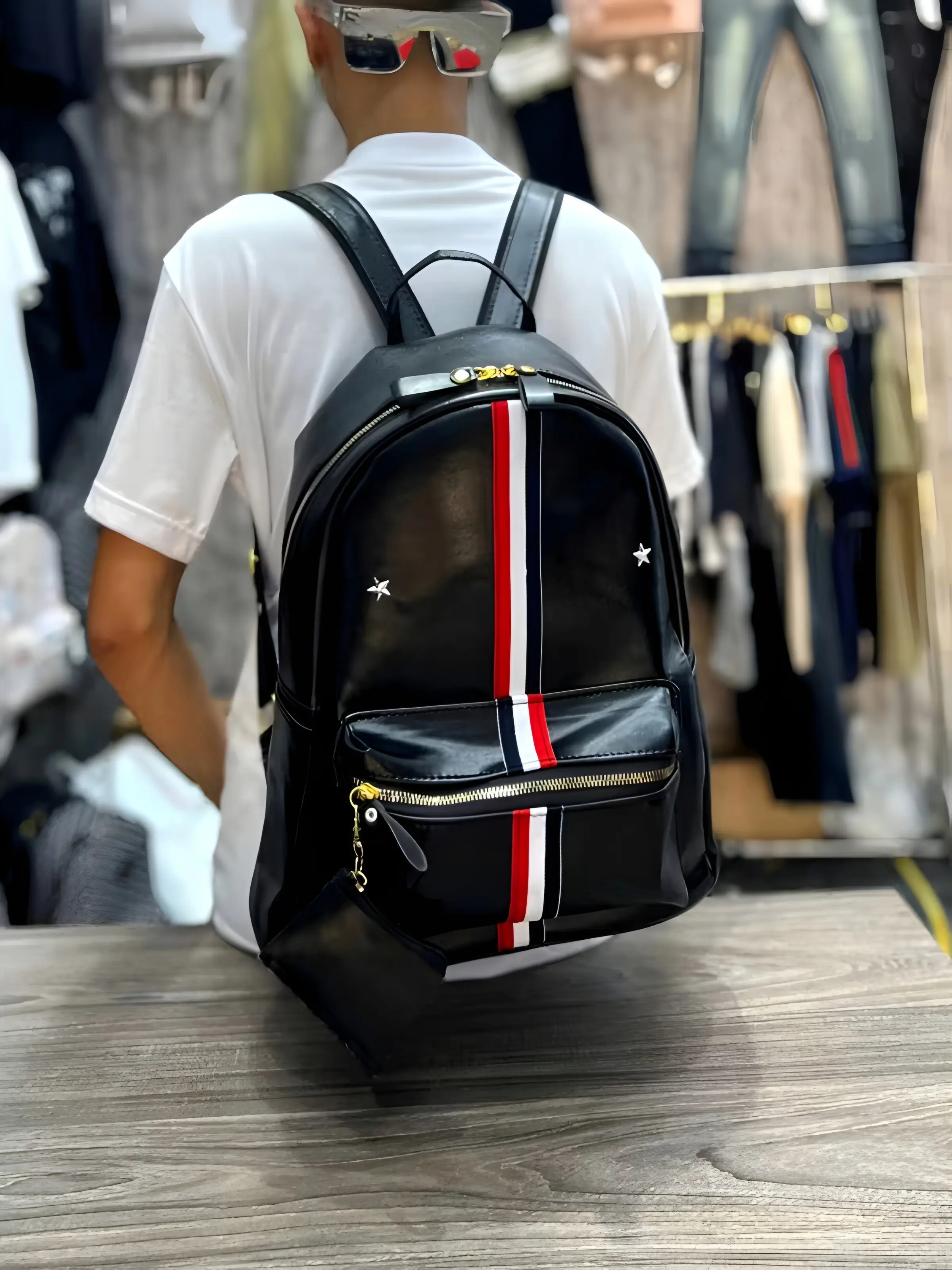 Balo đi học Vảy Rồng 3 Sọc cho nam nữ  Size 40 Vừa Sách Vở A4 Laptop Bag Nam Da Đeo Vai