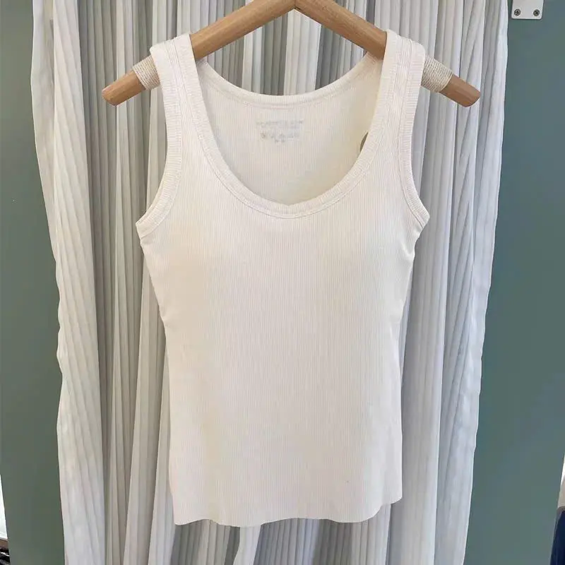 Áo Ba Lỗ Nữ Kèm Đệm Mút Chất Thun Gân Dáng Ôm Siêu Hot 332 - Chất liệu thun gân siêu mịn - Top, Women [ c217 ] 7