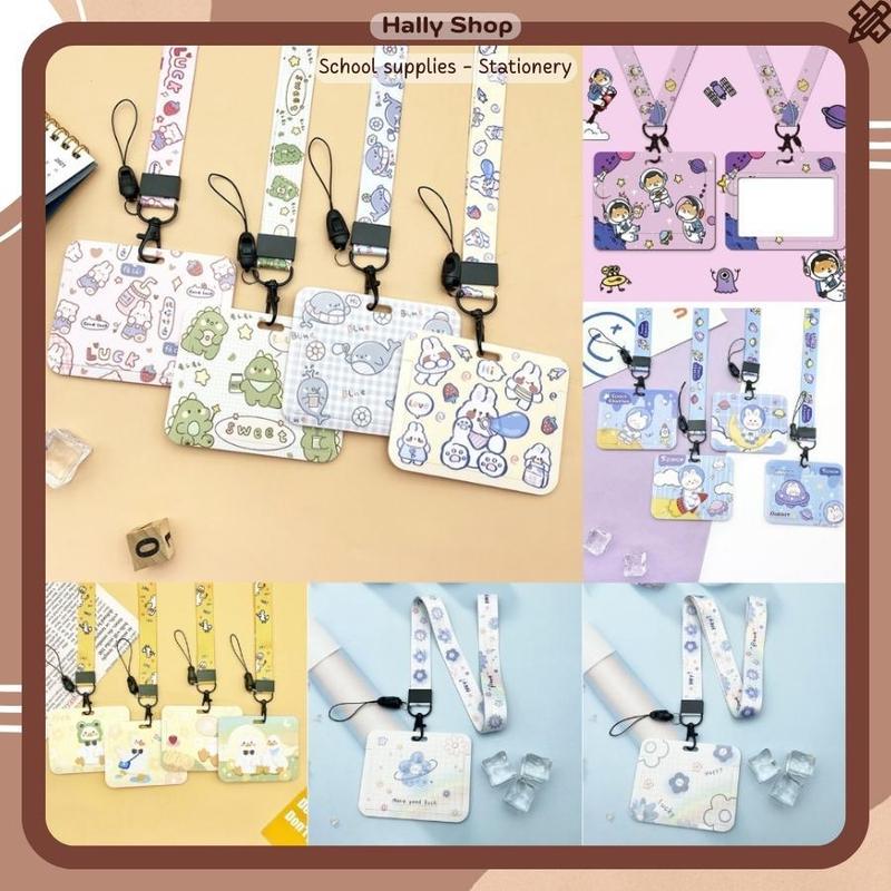 Dây đeo thẻ học sinh, bảng tên ngang nhiều mẫu hoạt hình hoạ tiết dễ thương cute dành cho học sinh-Hally Shop