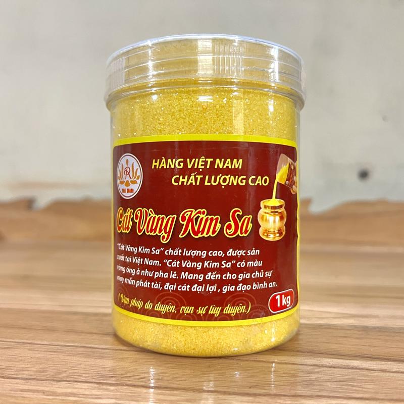 Hũ Cát Kim Sa, Cát Vàng Lư Hương 1kg - Phụ kiện tín ngưỡng trang trí bàn thờ tại Việt Nam