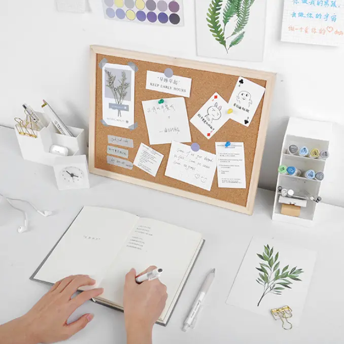 bảng ghim treo tường，Bảng ghim bần gỗ ghim ghi chú, tranh ảnh, postcard decor bàn học, bàn làm việc Decor Phòng Trang Trí Nhà 6