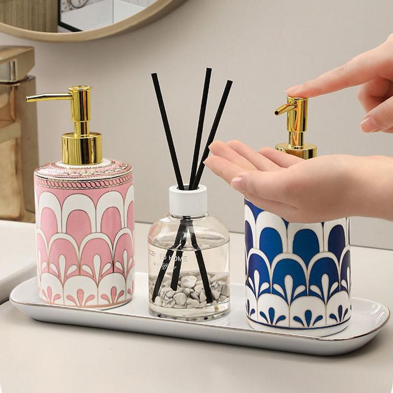 Product Introduction of Portable Ceramic Soap Dispenser Colorful Painted Lightweight Soap Pump Bottle Empty Refillable Liquid Lotion Dispenser Hotel 13