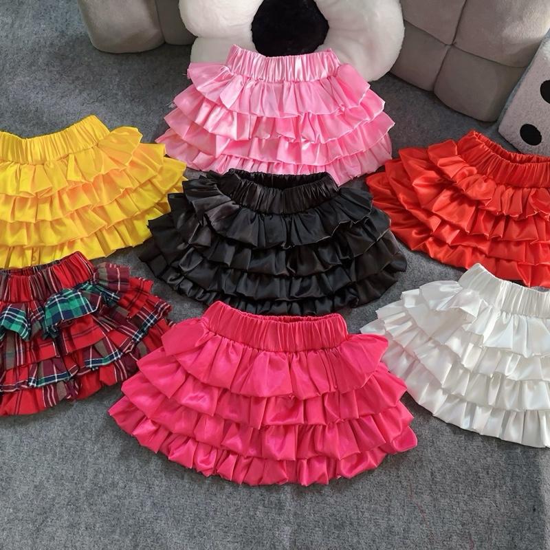 Chân váy nhiều tầng bồng bềnh có lót quần cho bé gái