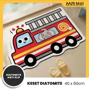 MR MAT Keset Diatomite 40x60cm Motif Transportasi Keset Kamar Mandi Keset Lantai Anti Slip
