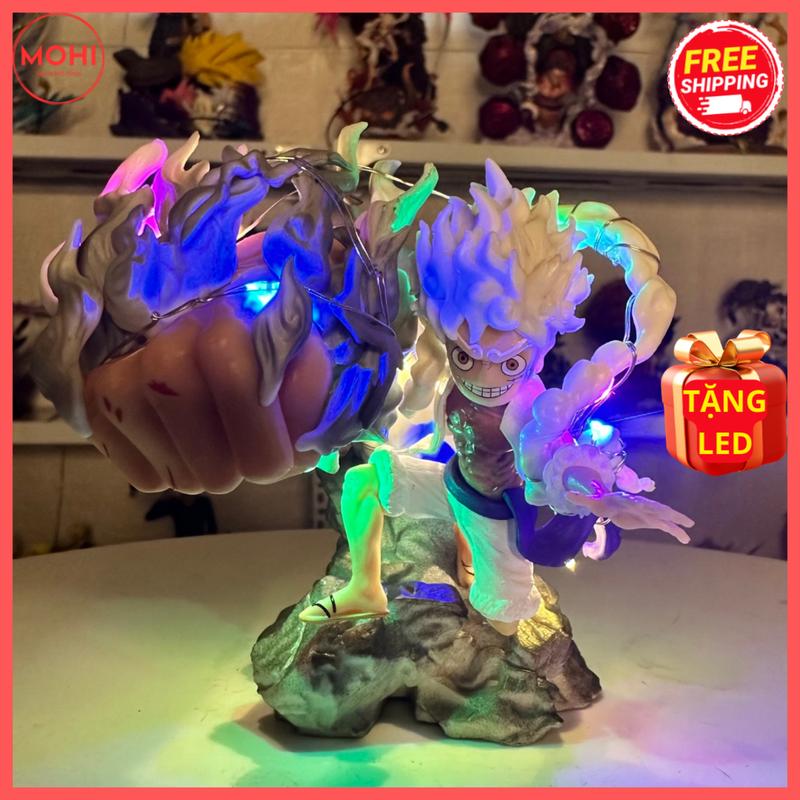 Mô hình Luffy Gear 5 RedRoc chiến đấu cao 13 cm siêu đẹp - One Piece Tặng LED Toy Đồ Chơi