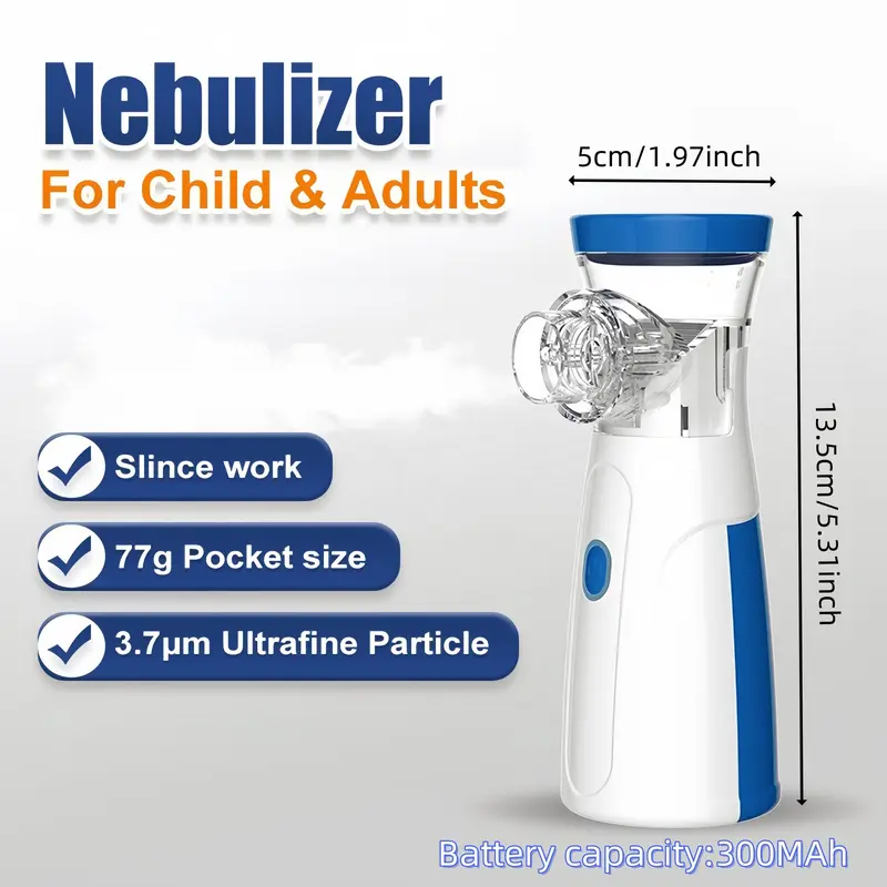 Portable Mesh Nebulizer, 1 Piece Electric Atomizer with Accessories, Compact Design for Home and Outdoor Use, Suitable for Adults and Kids 1
