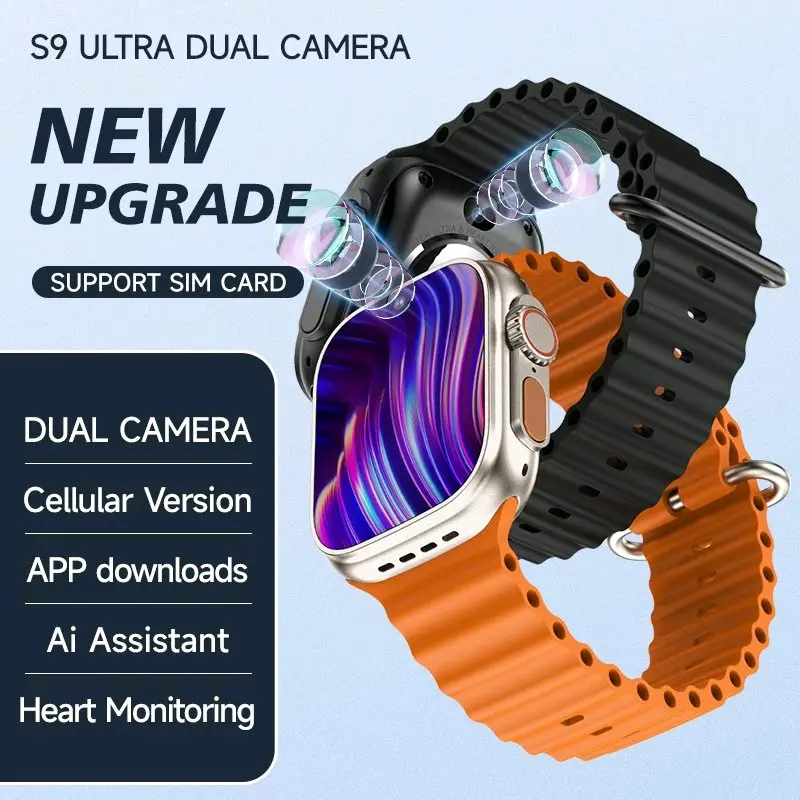 S9 Ultra PRO MAX Android 8.1 Dual Camera Smart Watch 4G Sim Card 42mm Ram 1GB / Rom 16GB