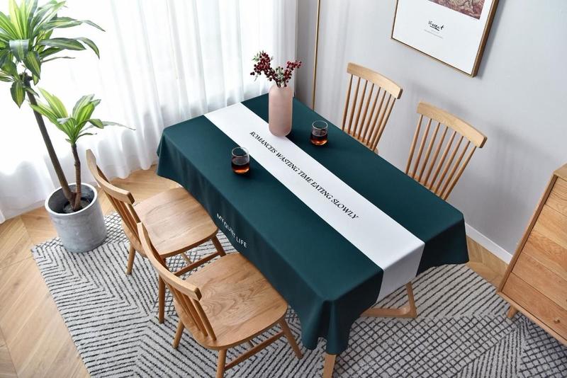Product Introduction of INS Tablecloth Fabric Cotton and Linen Fresh Nordic Style Net Red Girl Heart Coffee Table Desk Pad Oval Tablecloth 3