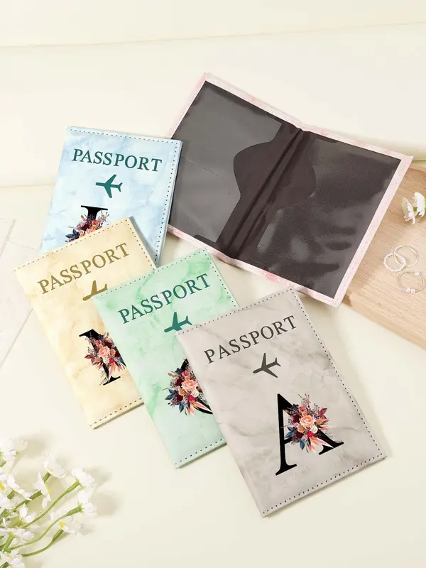 Fashionable Flower Pattern Passport Case, Multi Card PU Passport Cover with Twist Closure, Simple Casual Fashionable Travel Accessories for Women & Men 5