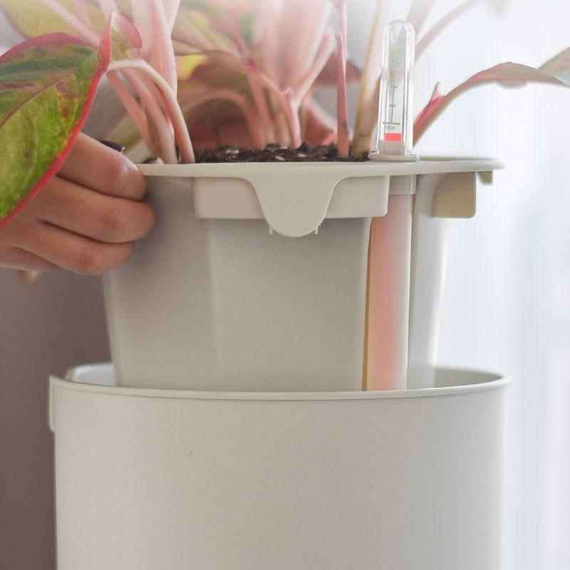 [Daily Deals] 1PCS Flowerpot Indoor Area Living Room Plants Flower Pot White PP+ABS 5