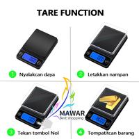 Gambar Timbangan Elektronik Digital Portabel 500g × 0.01g Cocok untuk menimbang perhiasan dan emas - 500g/0.01g-battery dari Mawar Best Shopping Kab. Tangerang 5 Tokopedia