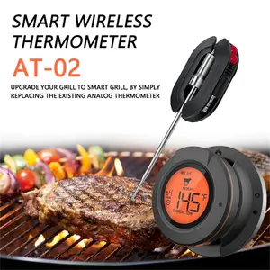 TEK Termometer Makanan Digital Daging BBQ Bluetooth Wireless 2 Probe - AT-02