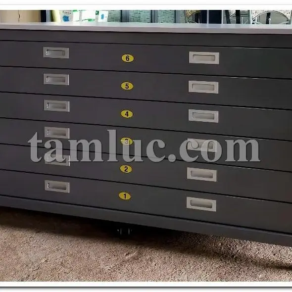 Tủ lưu bản vẽ, bản thiết kế, khung tranh A0 - 6 ngăn 2