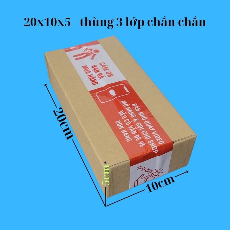  Size 20x10x5 -100 Cái Thùng Carton Đóng Hàng Thùng Giấy 3 lớp cứng chắc chắn hộp carton hopshipcod 