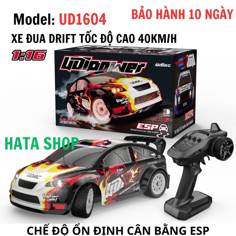 Xe Đua Drift UD1604 Tốc Độ Cao 40km/h Điều Khiển Từ Xa UDIPOWER Tỉ Lệ 1:16 4WD, cân bằng ESP, Đèn LED, bảo hành 10 ngày, Đồ Chơi Toy