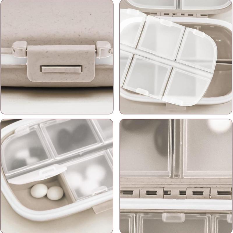 Product Introduction of Portable Mini Medicine Box, 1/3 Counts 8-grid Travel Pill Box, Daily Pill Box, Pocket Size Pill Container for Home Office Travel 17