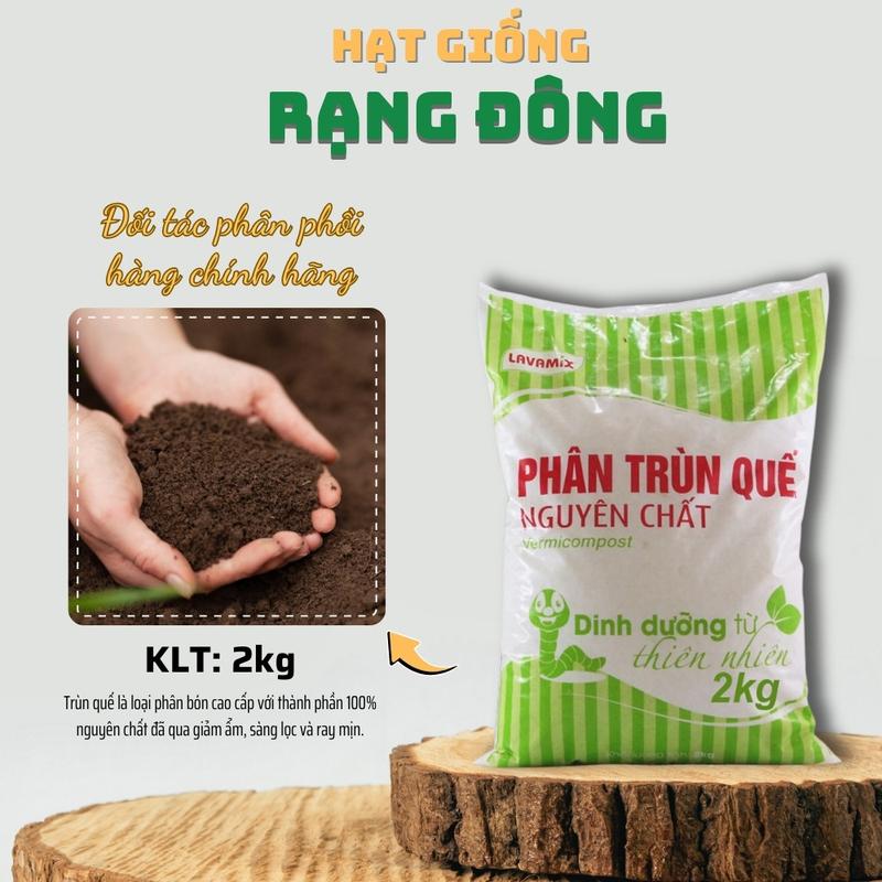 Phân Trùng Quế LAVAMIX (túi 2kg) - phân bón hữu cơ đã qua sàng lọc tạp chất - Hạt giống Rạng Đông
