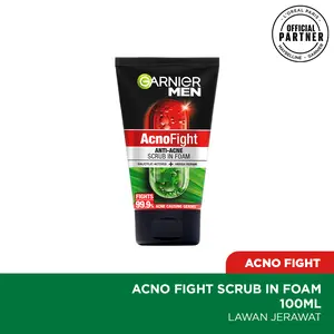 Garnier Men Acno Fight Anti-Acne Scrub In Foam Skin Care - 100ml
