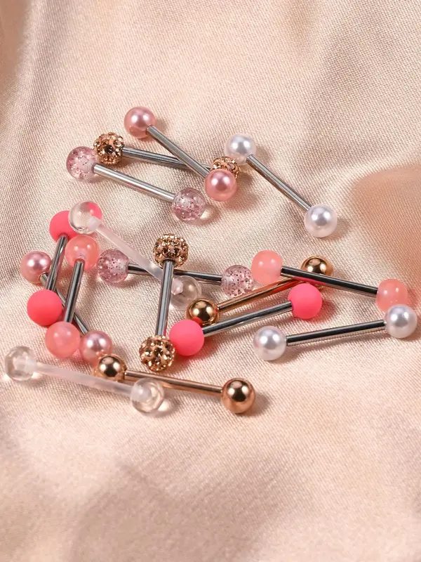 Punk Style Stainless Steel Body Jewelry, 16pcs Body Piercing Accessories for Men & Women for Party, Daily Clothing Decor, Trendy Labret Jewelry for Birthday Gift 6