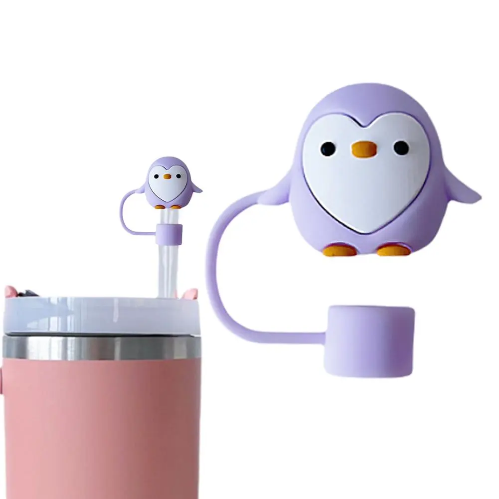 Penguin Straw Cap 10mm Straw Dust Cover PVC Rubber Cartoon Straw Cover Straw Cap