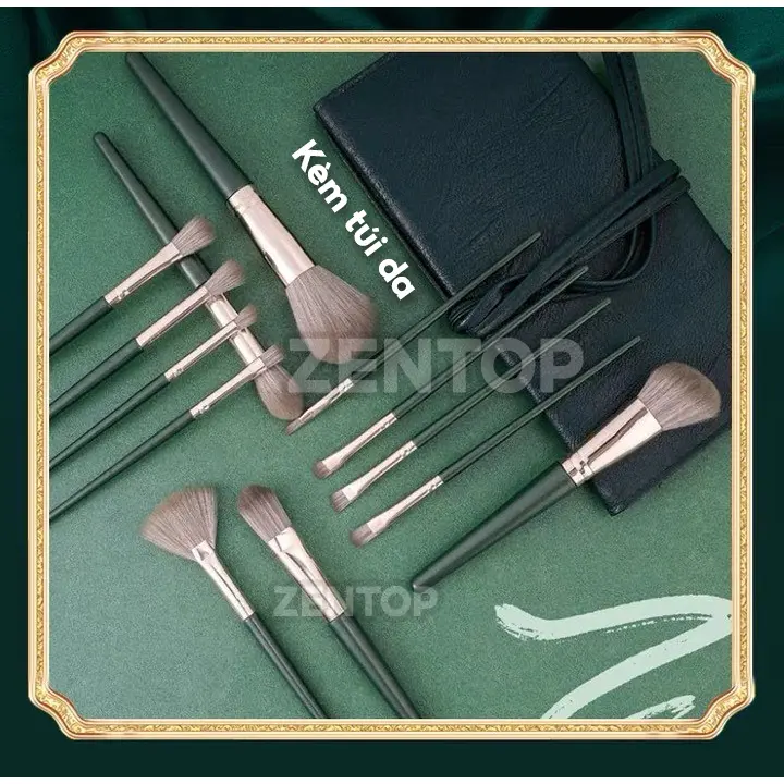 Bộ cọ trang điểm 14 cây CAO CẤP cọ lông mềm cọ đánh nền đánh phấn mắt cọ che khuyết điểm kèm BAO DA sang chảnh ZENTOP Mỹ Phẩm Cosmetic 6
