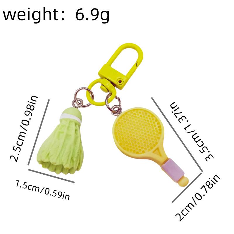 Móc Khóa, Thiết Kế Mới, Vợt Cầu Lông Dễ Thương, Móc Chìa Khóa, Thích Hợp Cho Ba Lô Và Chìa Khóa Ô Tô, Mặt Dây Chuyền Quyến Rũ Treo, 1 Chiếc 5