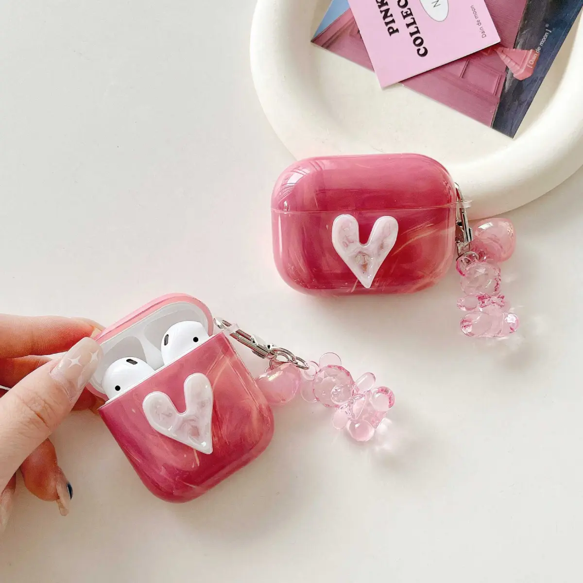 Applicable to AirPods 4 Earphone Sleeves Creative Cartoon Apple 1/2/Pro2 Wireless Bluetooth Soft Protective Case Pendant