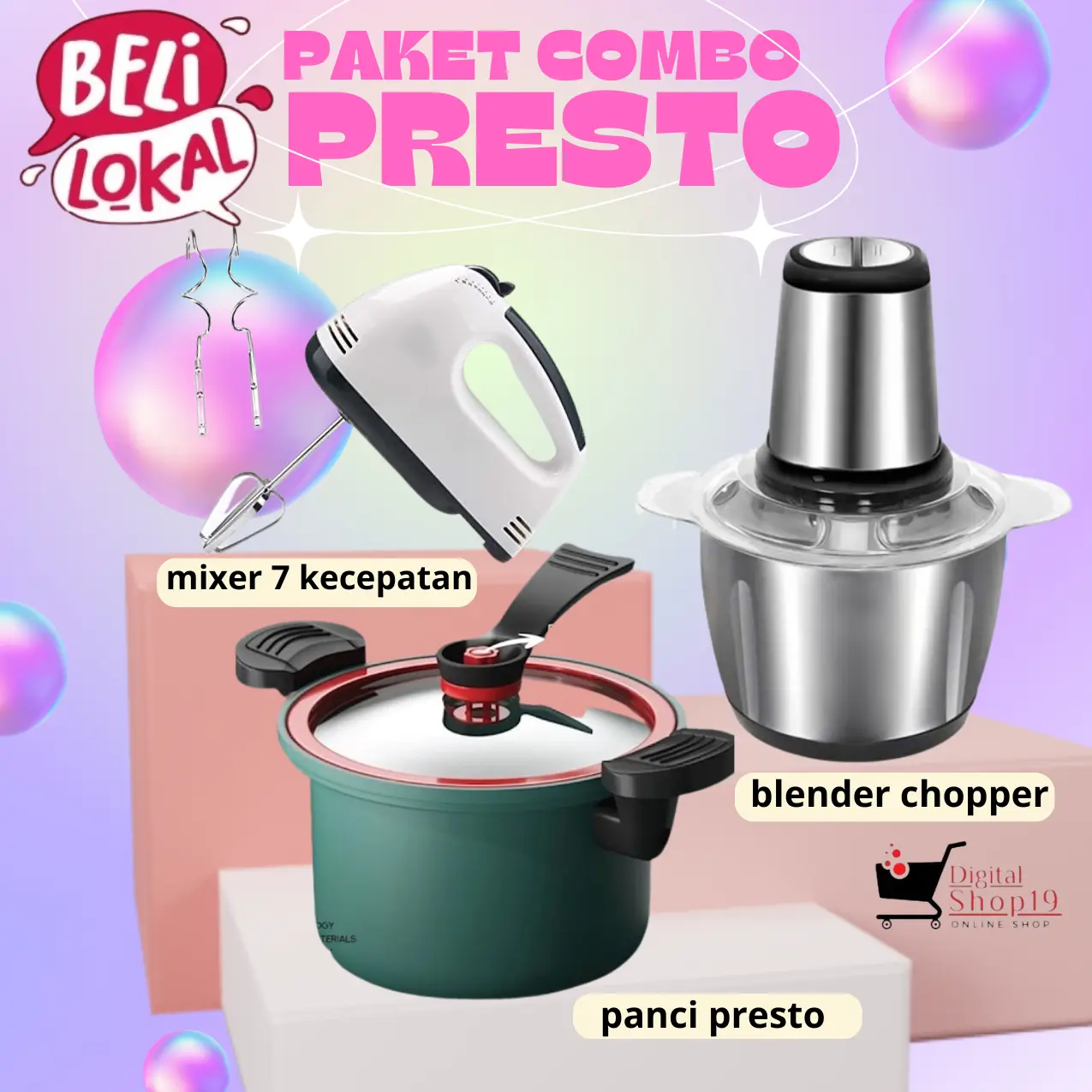 DS.ID COD GRATIS ONGKIR PAKET SEPECIAL COMBO ( BLENDER CHOPPER, PANCI PRESTO, HAND MIXER)