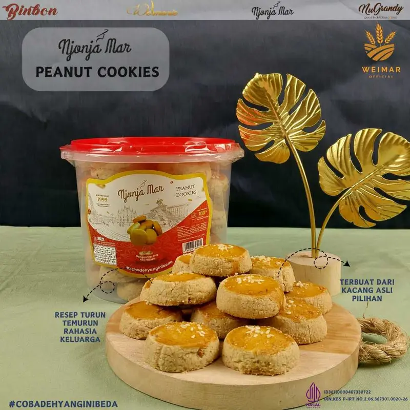 Njonja Mar - Peanut Cookies Kue Kacang Jadul @600 Gr/Pcs 1