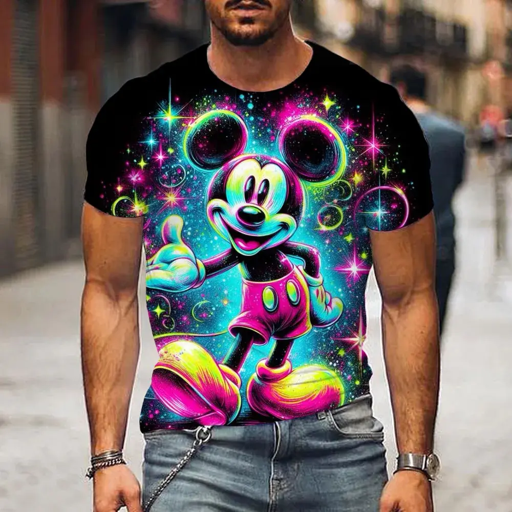 Mickey Mouse 3D printed T-shirt men's short sleeved loose casual unisex T-shirt Menswear Top，Crewneck，Sport, Unisex, T Shirt for men and women,Casual,Streetstyle Clothing Lingerie