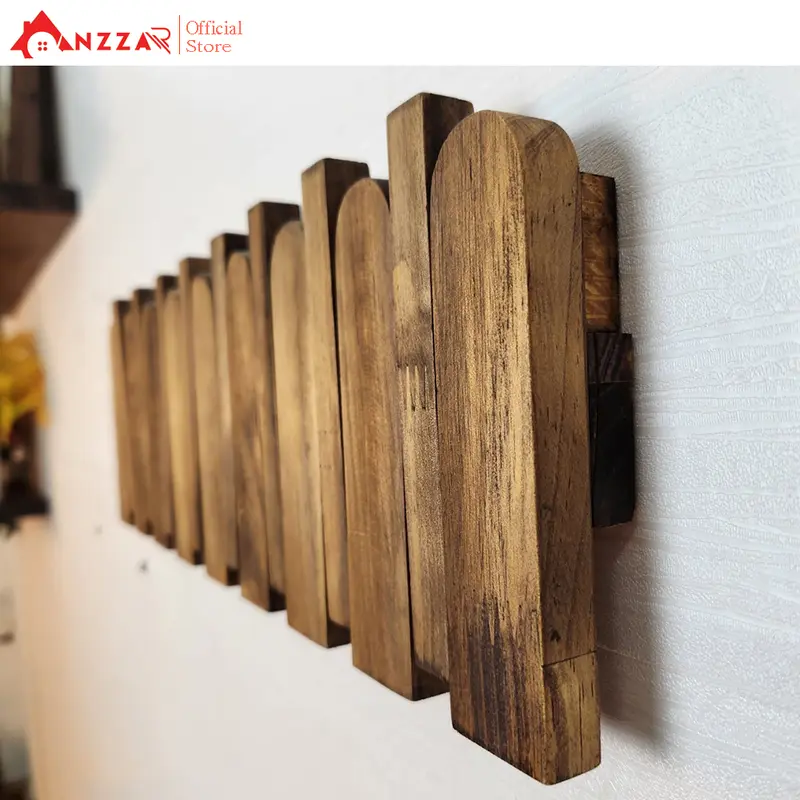 Móc gỗ treo tường Anzzar, móc treo quần áo, phụ kiện, giá gỗ treo quần áo-MT05 Decor Decor Phòng Trang Trí Nhà 3