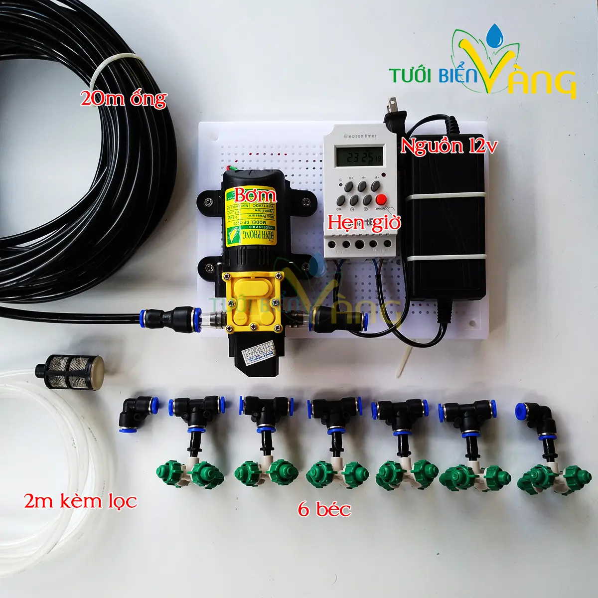 Máy tưới phun sương thông minh hẹn giờ 16 lần tưới