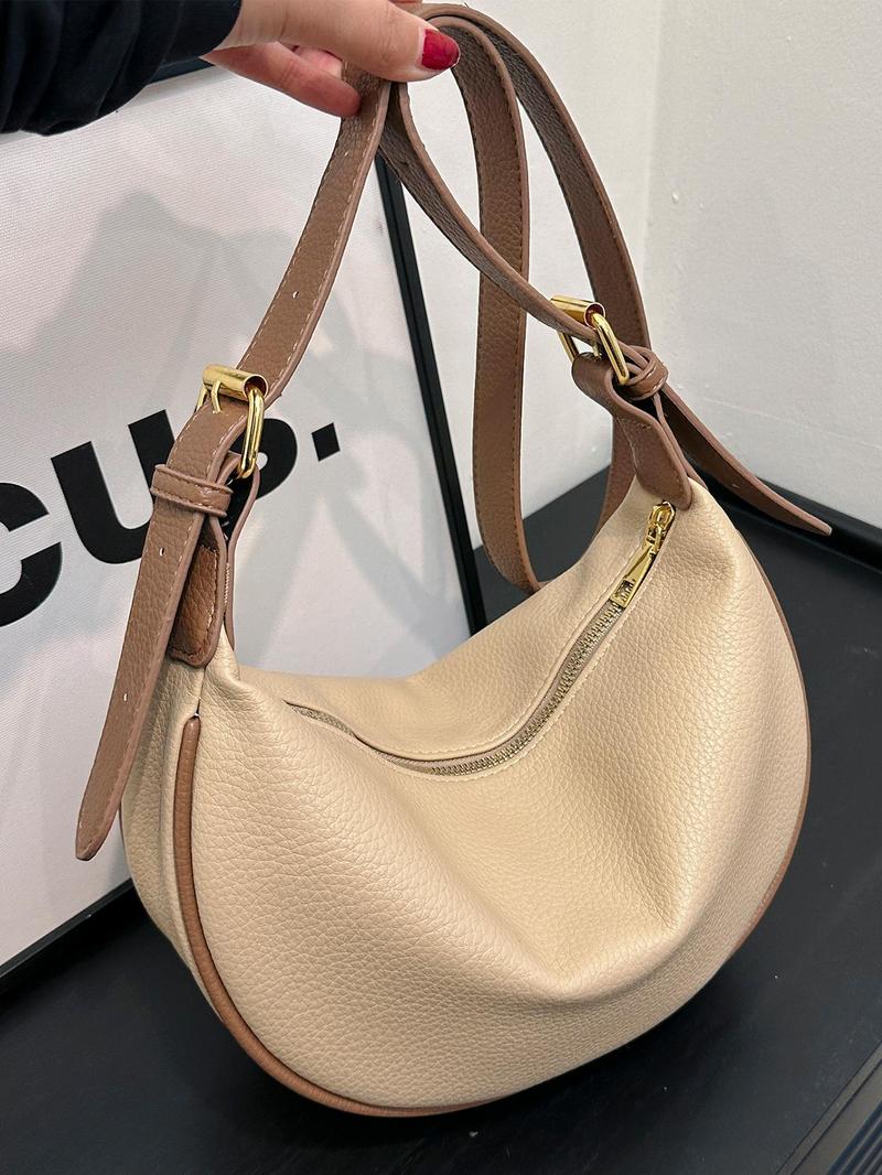 Product Introduction of Fashion Colorblock Underarm Bag, Large Capacity Commuter Bag, Trendy Versatile High-quality Daily Commuting Bag, Girl Fashionable Shopping Bag 0