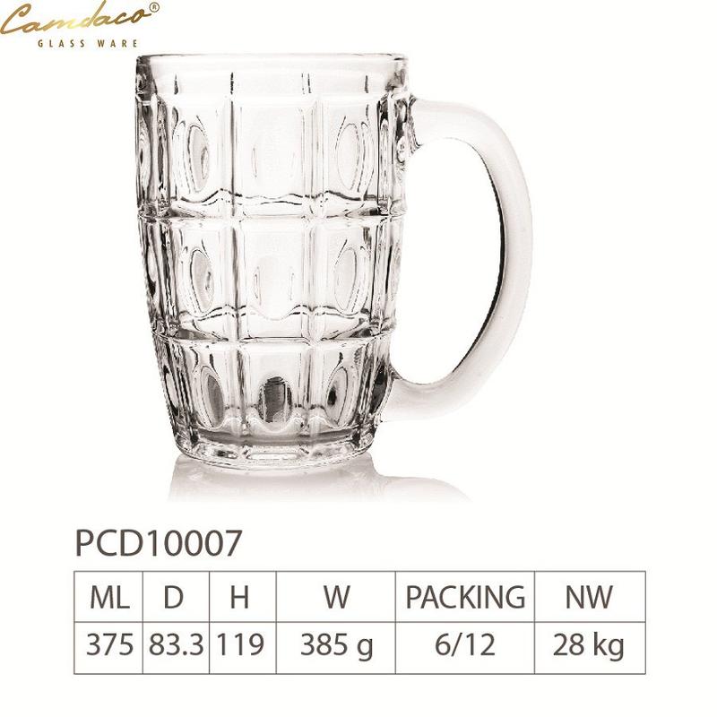 Bộ 12 Ly Thủy Tinh 316 Có Quai Uống Bia 375ML - Camdaglassco