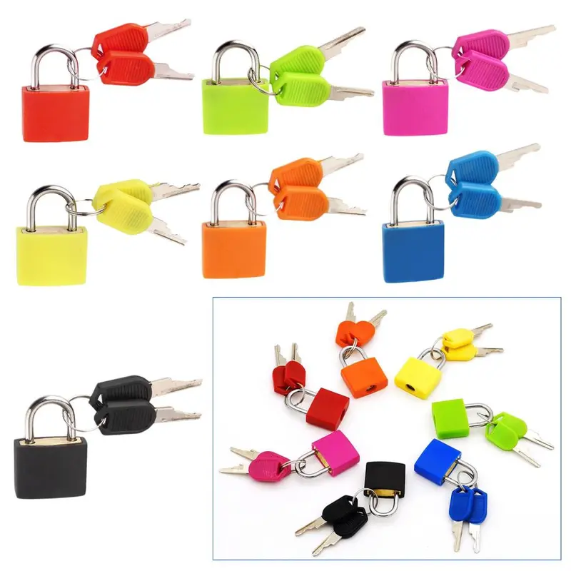 Ổ Khóa Mini Có Chìa Khóa, Hình Vuông, Vỏ Bền, Khóa Nhỏ Ổ Khóa An Ninh, Khóa Nhật Ký, Cho Hộp Đựng Hành Lý, Túi Tập Gym, Hộp Trang Sức, Cặp Sách Học Sinh 2