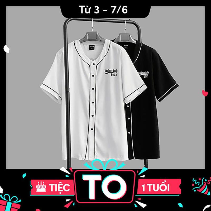 Áo Sơ Mi Baseball Signature ODIN CLUB, Áo sơ mi cộc tay oversize form rộng nam nữ unisex
