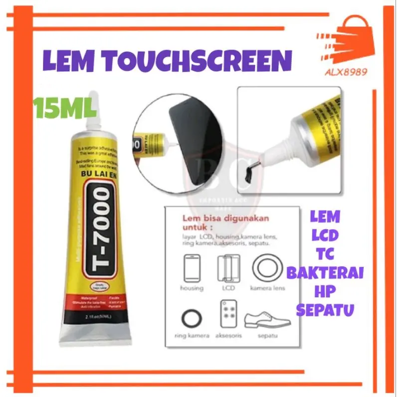 LEM TOUCHSCREEN T7000 - LEM LCD T7000 - LEM AKSESORIS HP - LEM CASING - LEM HP - 15ML CAIRAN HITAM SERBAGUNA LEM SEPATU